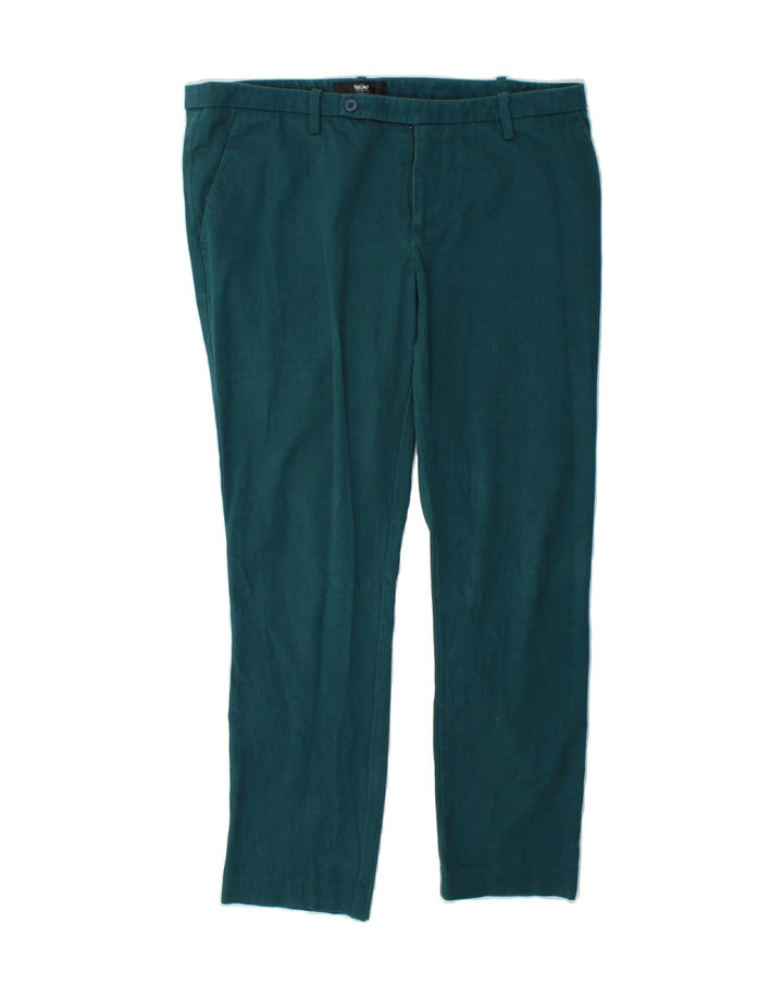 MOSSIMO Womens Slim Suit Trousers US 12 Large W34 L27 Green Cotton Vintage Mossimo and Second-Hand Mossimo from Messina Hembry 