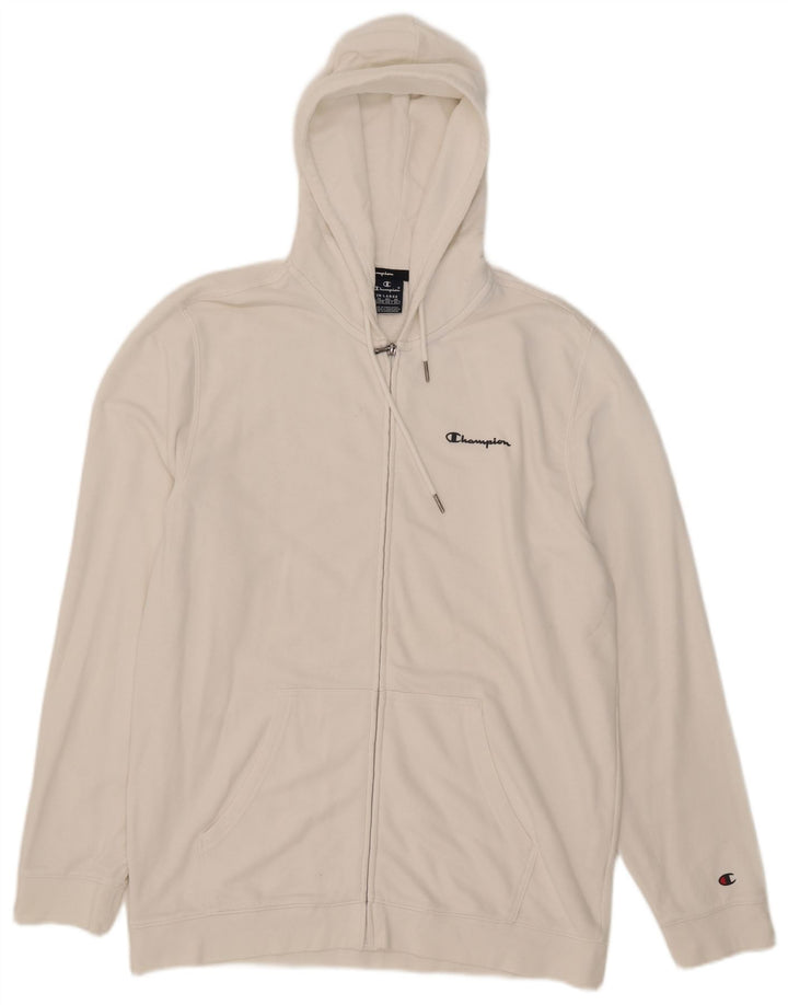 Suéter masculino Champion com capuz e zíper 2XL algodão branco