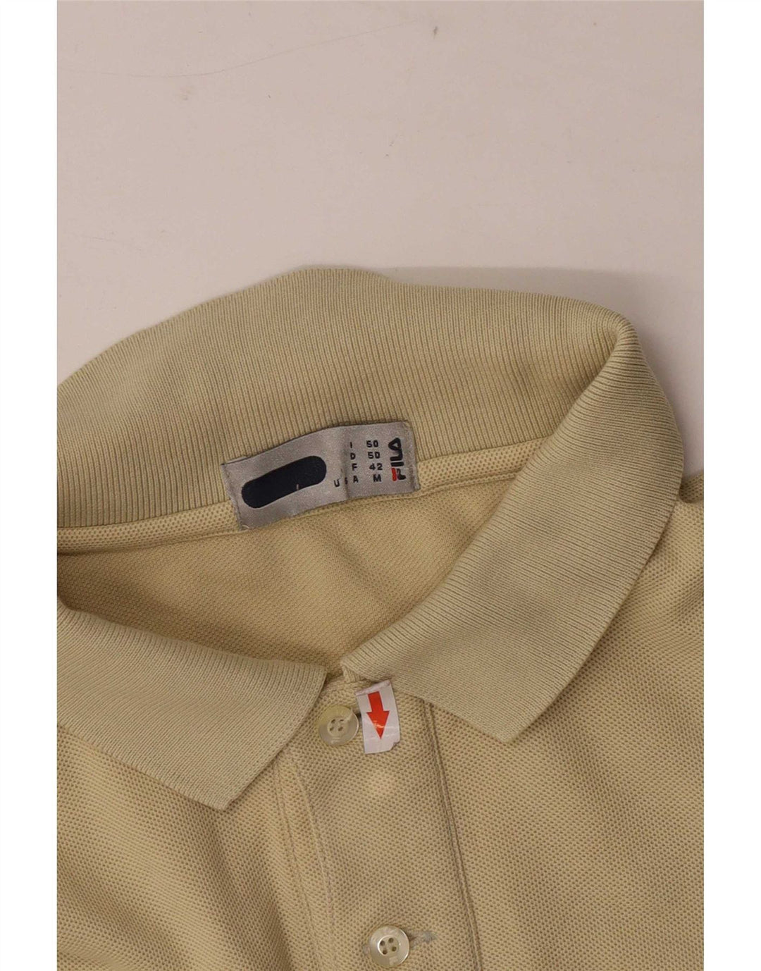 Camisa polo masculina Fila IT 50 algodão bege médio