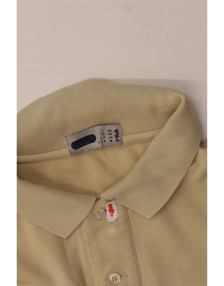 Camisa polo masculina Fila IT 50 algodão bege médio