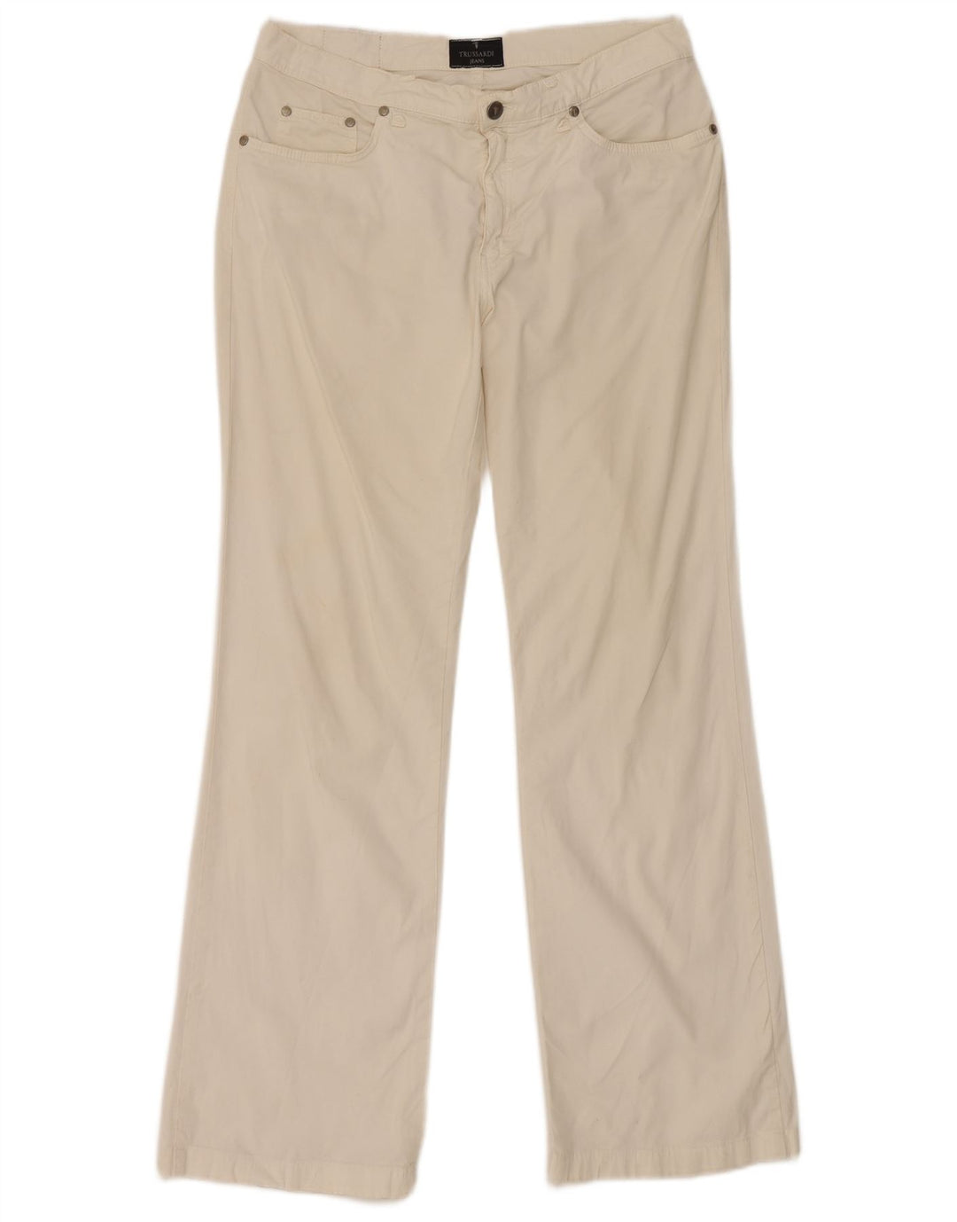 Calça casual feminina TRUSSARDI Bootcut W29 L31 algodão branco