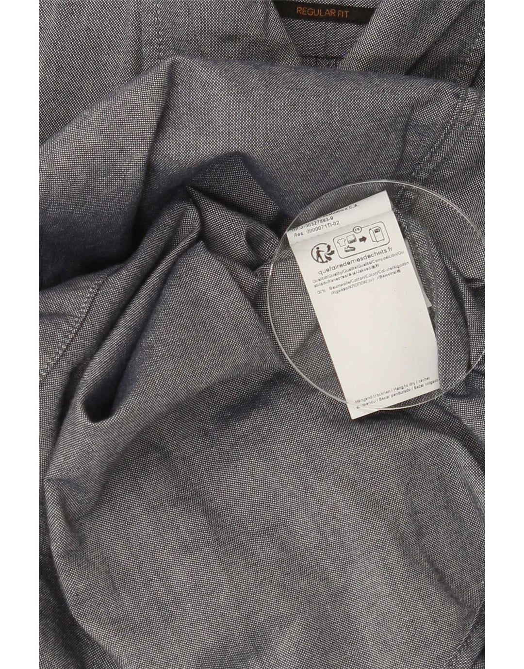 Camisa masculina Hugo Boss Regular Fit algodão azul médio