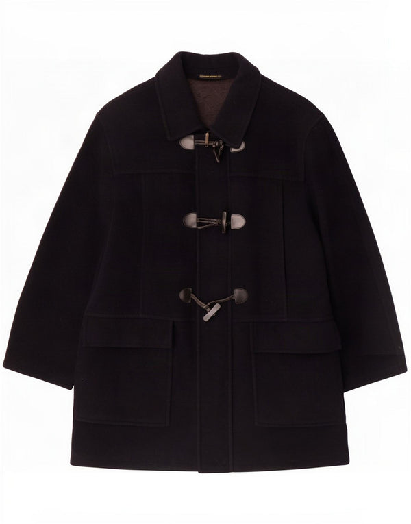 Vintage Womens Oversized Duffle Coat UK 16 Grande Lã Azul Marinho