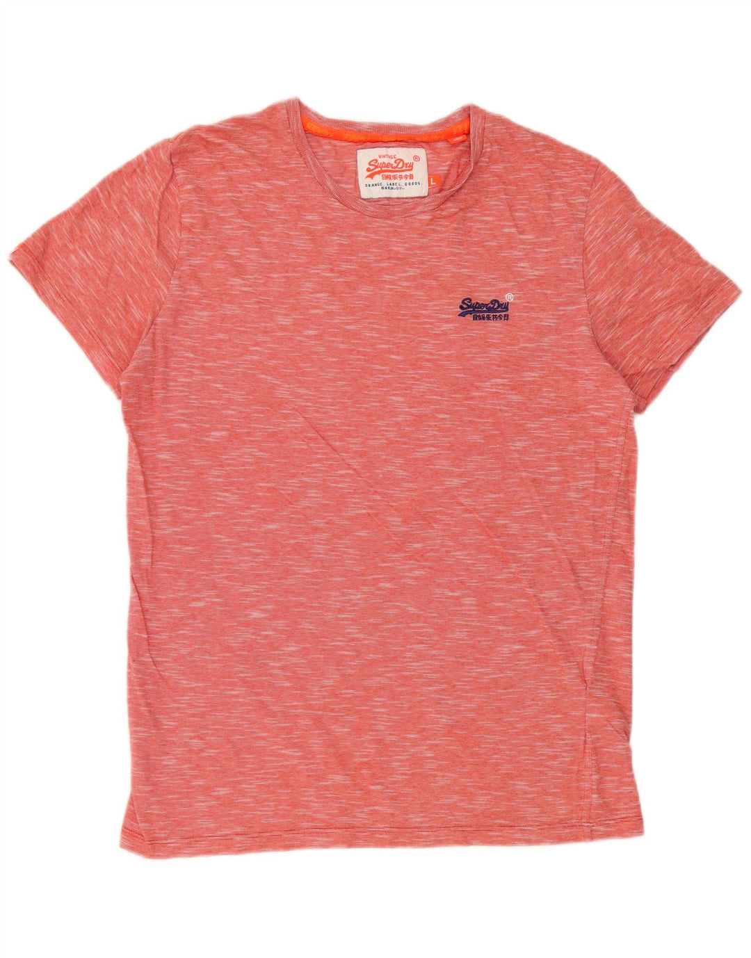 Camiseta masculina SUPERDRY grande algodão manchado vermelho