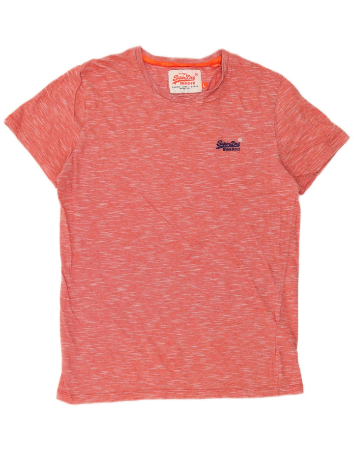 Camiseta masculina SUPERDRY grande algodão manchado vermelho