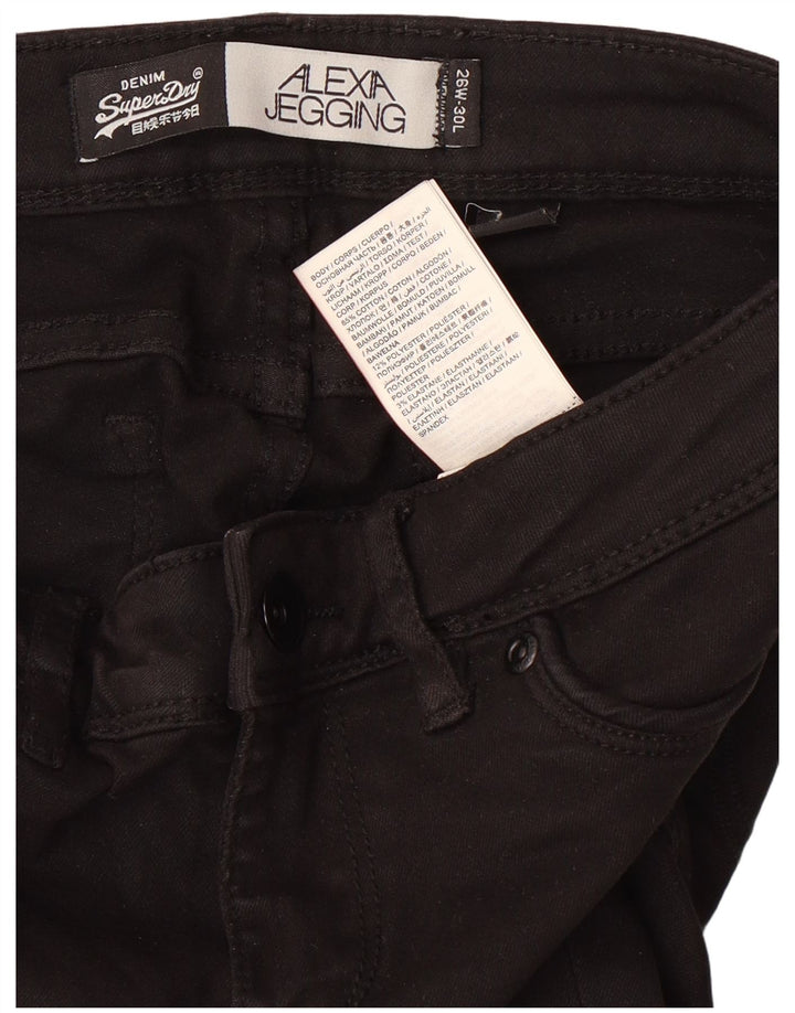Jeans jegging feminino SUPERDRY W26 L30 algodão preto