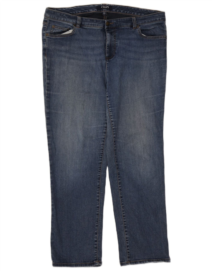 Calça jeans reta feminina CHAPS US 16 2XL W38 L28 algodão azul