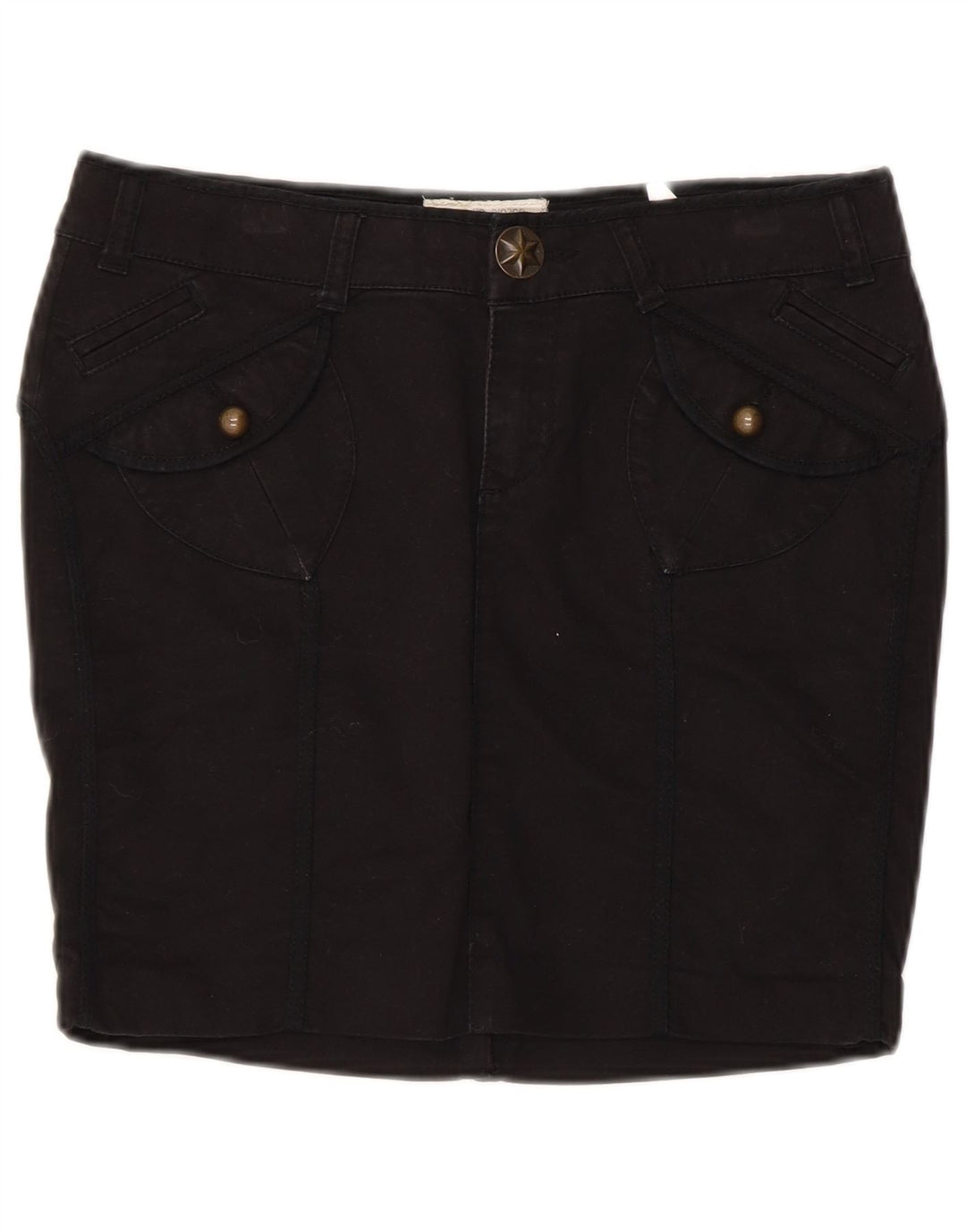 Mini saia feminina Guess W28 algodão preto médio