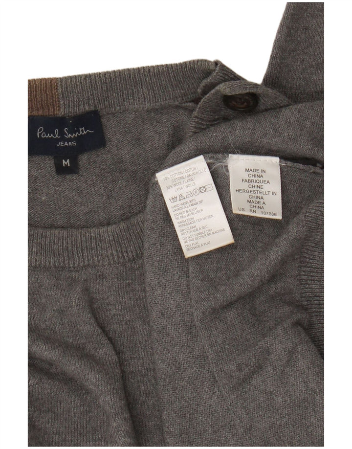 Suéter masculino Paul Smith com gola redonda e algodão colorblock cinza médio
