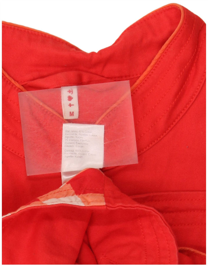 Jaqueta blazer feminina vintage de 6 botões Reino Unido 12 algodão vermelho médio
