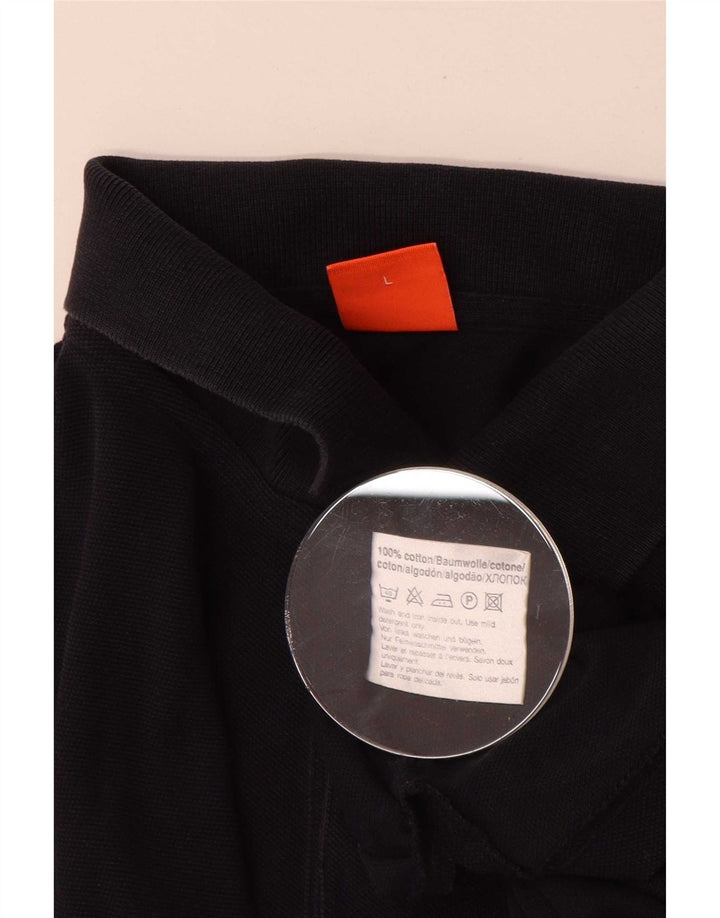 Camisa polo masculina Hugo Boss grande algodão azul marinho