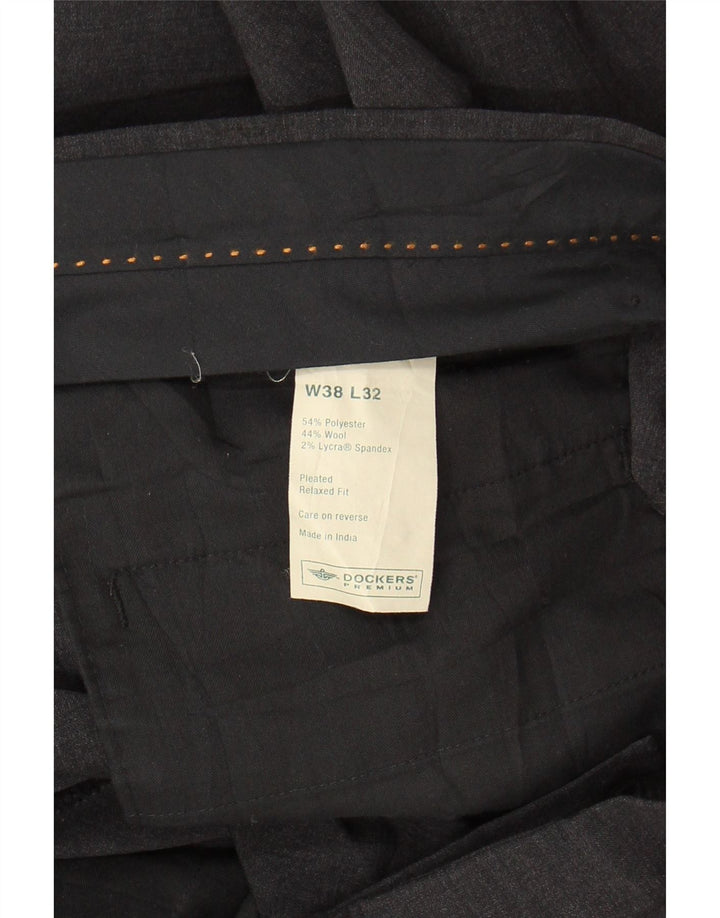 Calça masculina DOCKERS Pegged Suit W38 L32 poliéster cinza