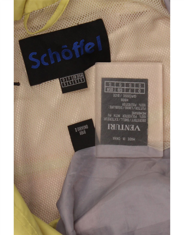 Jaqueta de chuva masculina com capuz e ajuste solto Schoffel poliéster amarelo pequeno Reino Unido 36