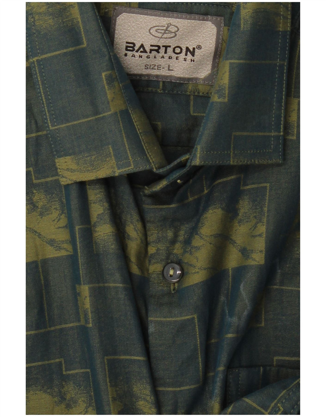 Camisa masculina VINTAGE grande verde geométrica