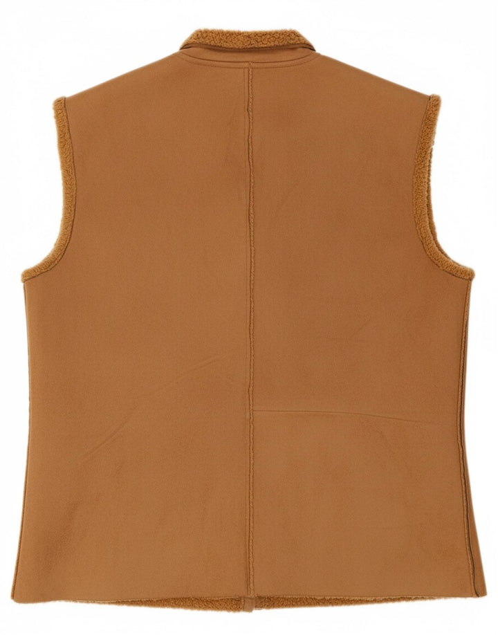 AVALON Womens Sherpa Gilet UK 14 microfibras marrons médios