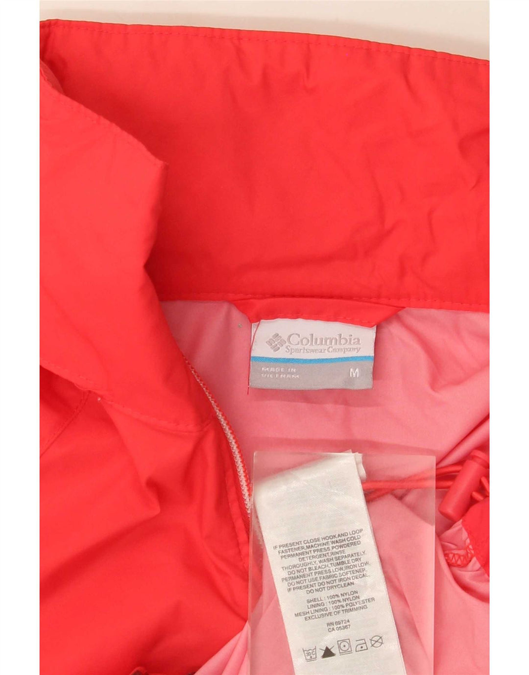 Jaqueta de chuva feminina Columbia UK 14 nylon vermelho médio