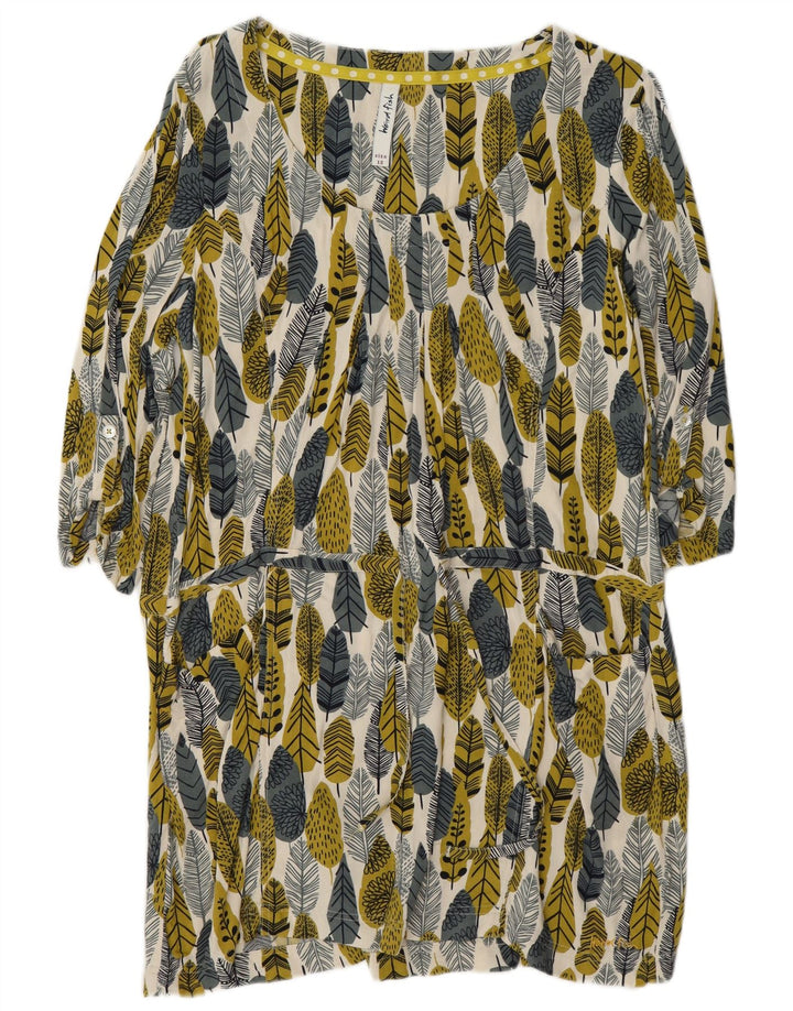 Vestido feminino estranho com padrão abstrato e mudança UK 12 médio multicolorido