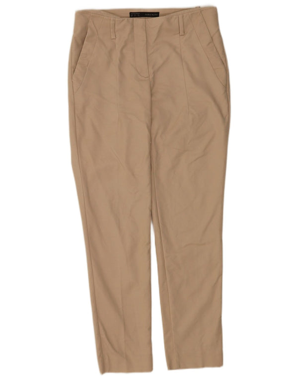 Zara Calça Chino Feminina Slim EU 34 2XS W24 L28 Algodão Bege