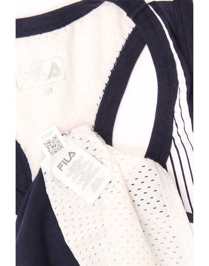 Fila Mens Graphic Vest Top Pequeno Poliéster Colorblock Branco Branco