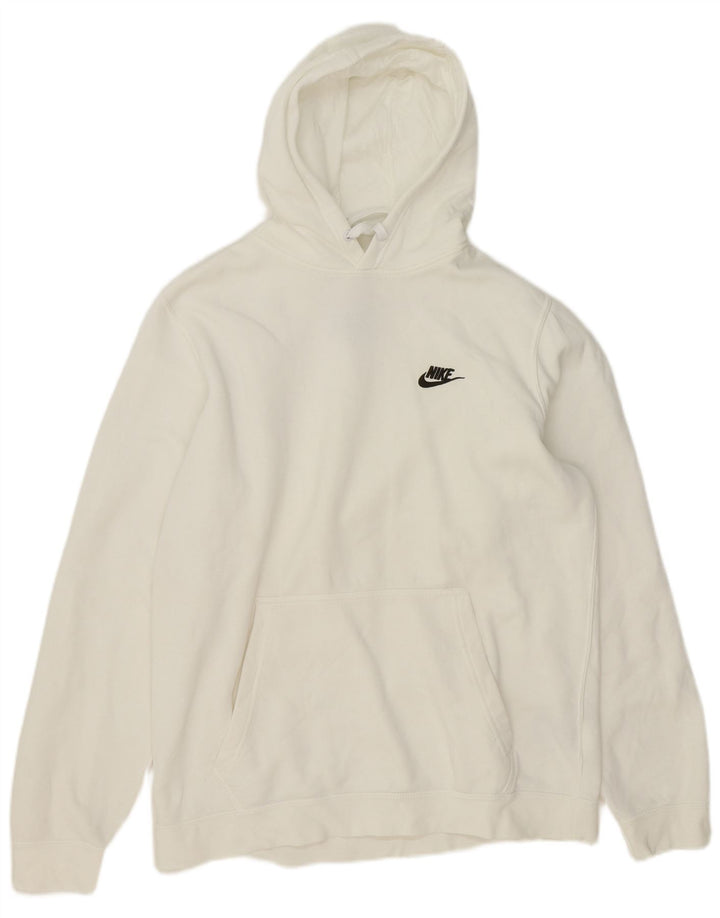 Nike Mens Hoodie Jumper Grande Algodão Branco