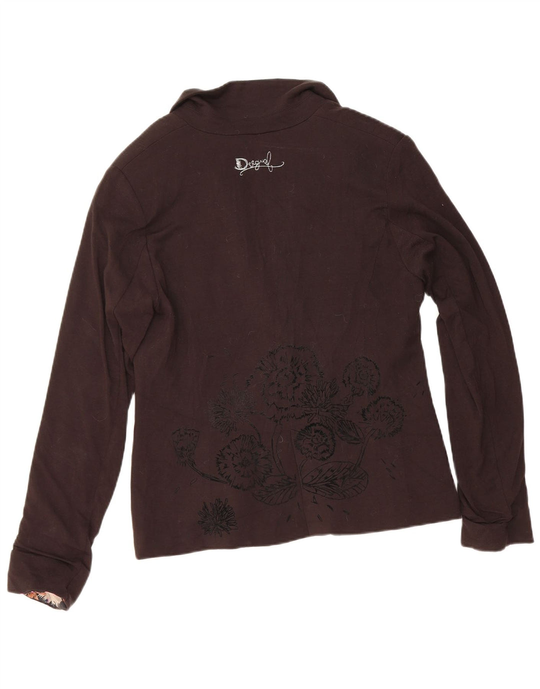 Jaqueta Blazer Feminina Desigual com 1 Botão EU 40 Médio Preto Floral