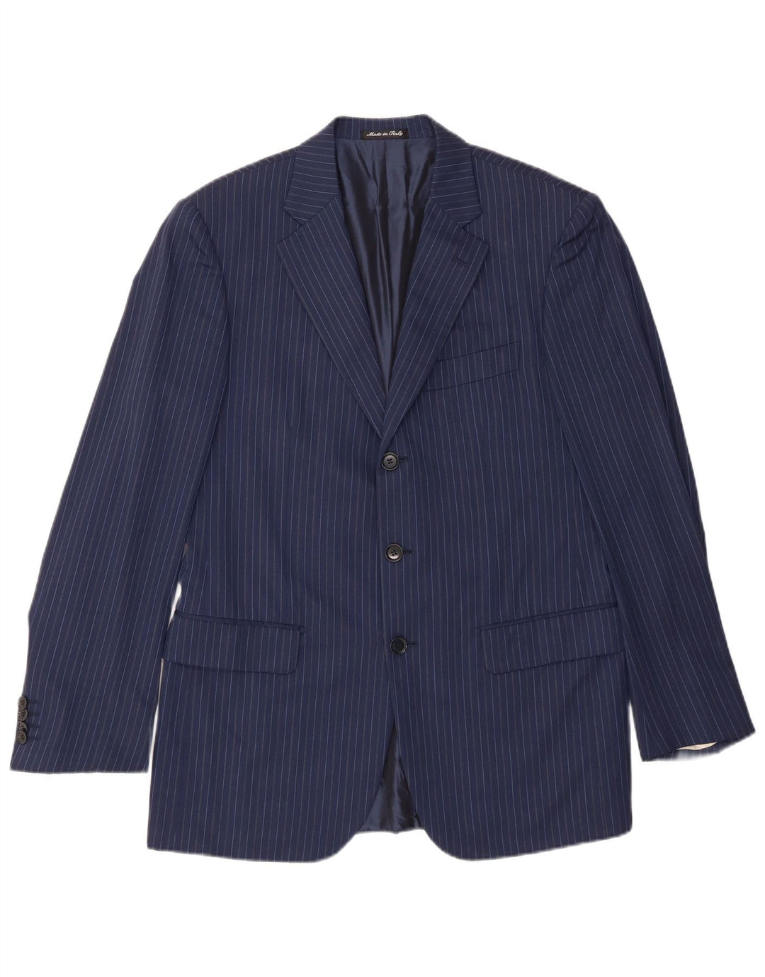 Jaqueta blazer masculina Pal Zileri com 3 botões IT 50 listra grande azul marinho