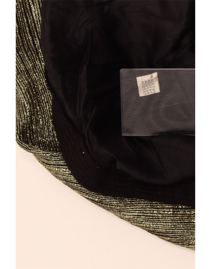 Jaqueta blazer vintage feminina UK 14 acetato colorblock dourado médio