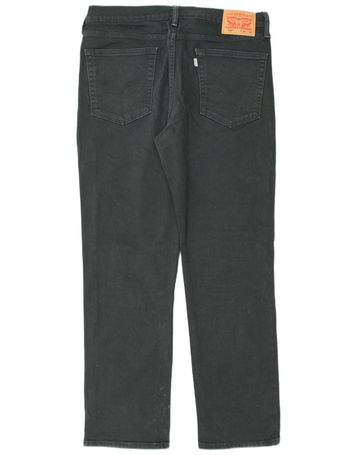 LEVI'S Masculino 514 Straight Jeans W36 L32 Algodão Preto