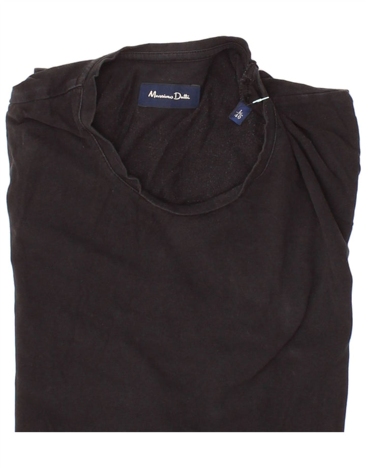 MASSIMO DUTTI Womens T-Shirt Top UK 16 Large Black Cotton Vintage Massimo Dutti and Second-Hand Massimo Dutti from Messina Hembry 