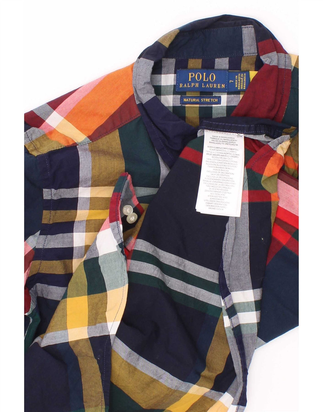 Polo Ralph Lauren Camisa masculina 6-7 anos algodão xadrez multicolorido
