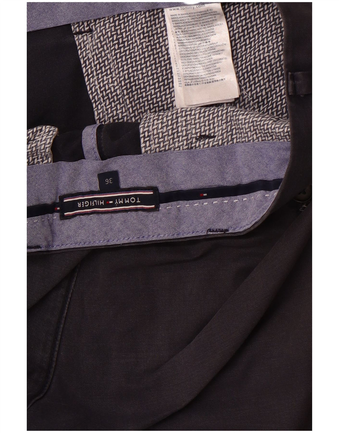 Shorts Chino masculino TOMMY HILFIGER W36 grande algodão azul marinho