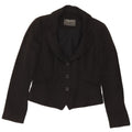 All Saints Jaqueta Blazer Feminina Crop 3 Botões Reino Unido 12 Algodão Preto Médio