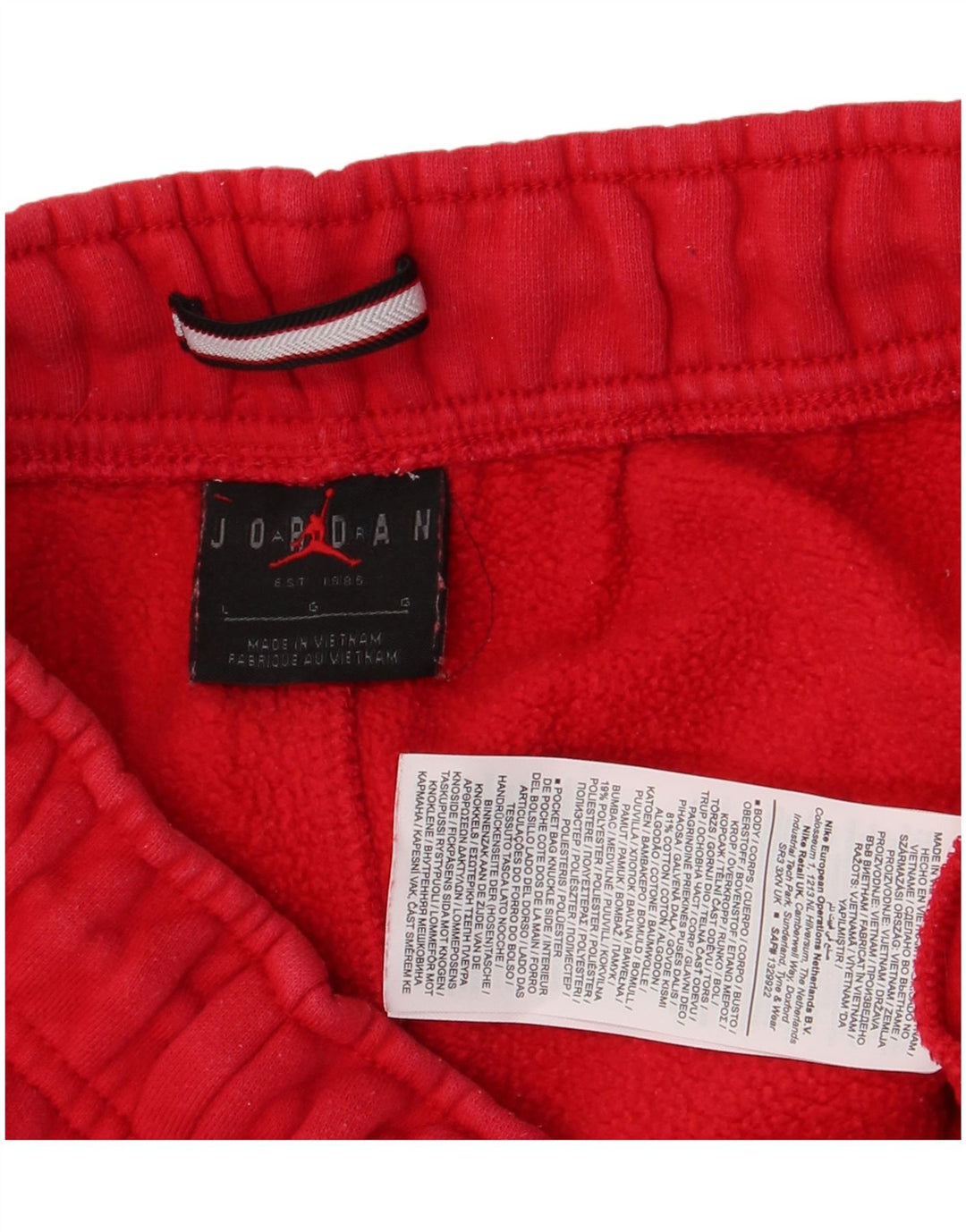 Jordan Mens Sport Shorts Grande Algodão Vermelho
