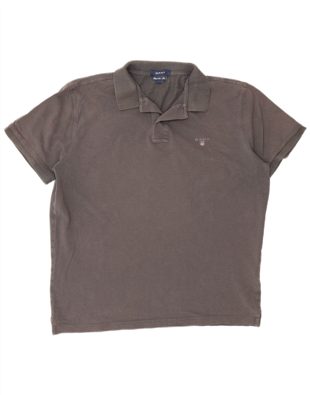 Camisa polo masculina Gant Regular Fit grande algodão cinza