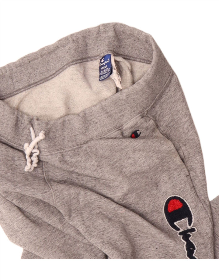 Calça esportiva masculina Champion, calça jogger grande cinza manchada de algodão