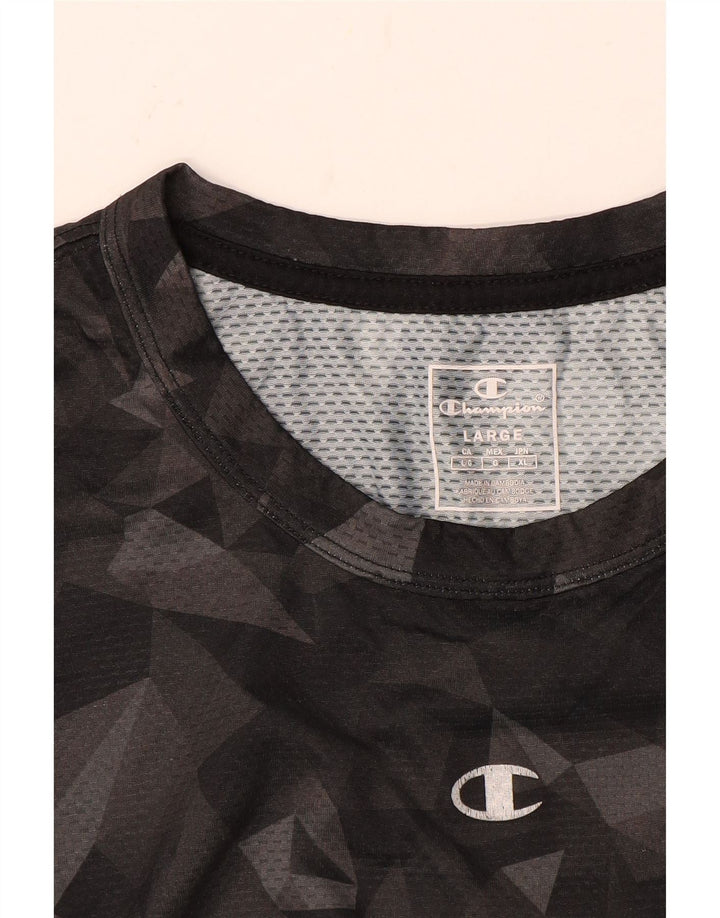 Camiseta masculina Champion grande preta geométrica