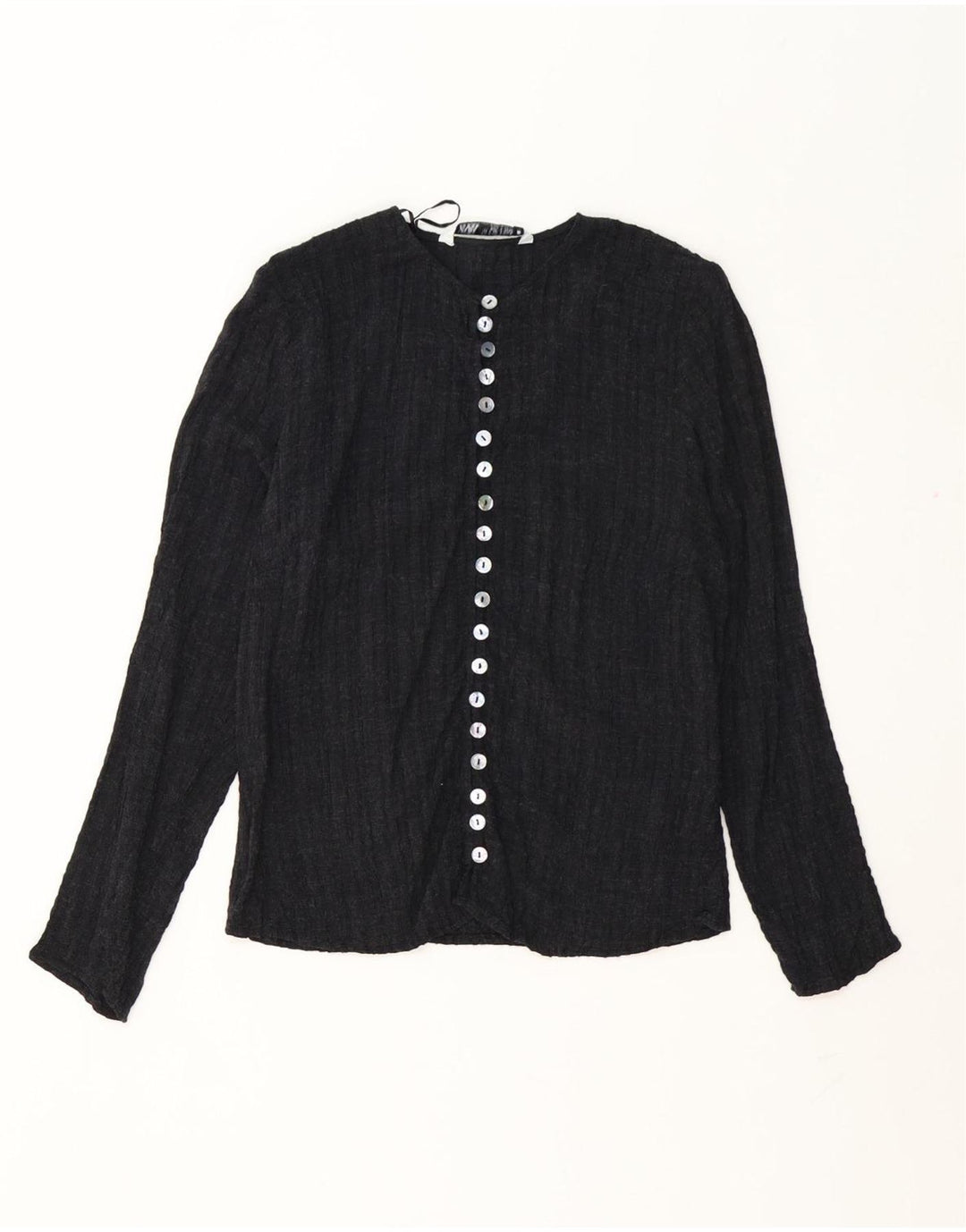 Blusa camisa feminina Zara Reino Unido 10 pequena viscose cinza