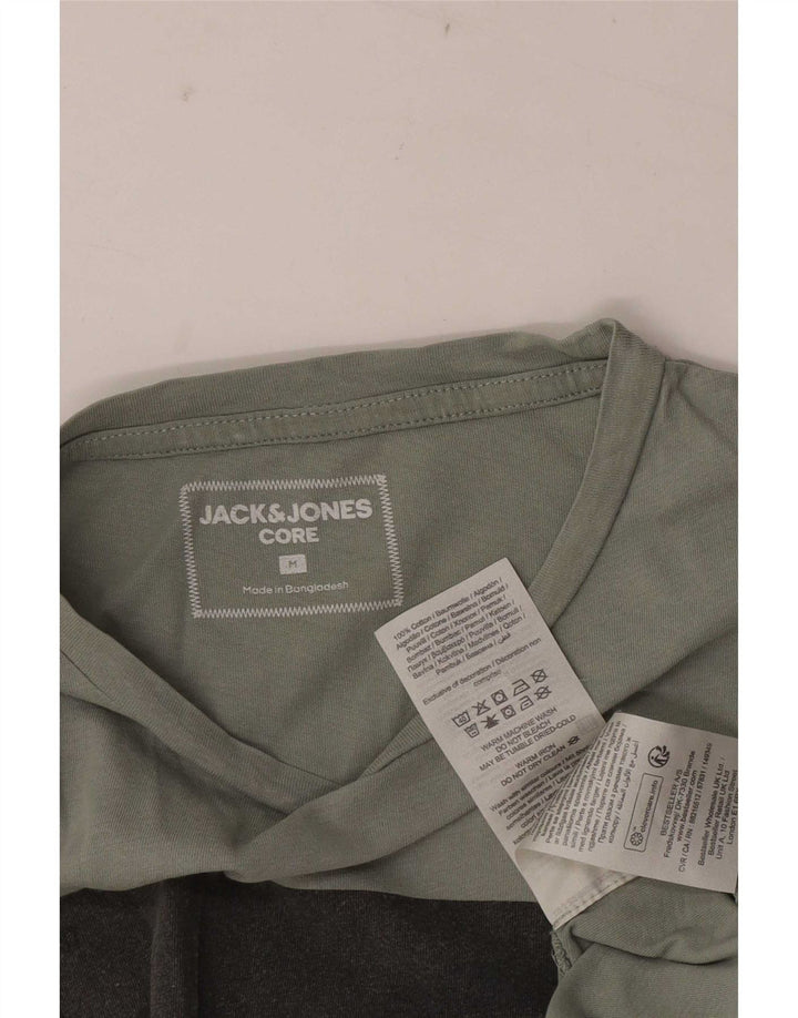 Camiseta gráfica masculina Jack & Jones Top algodão verde médio