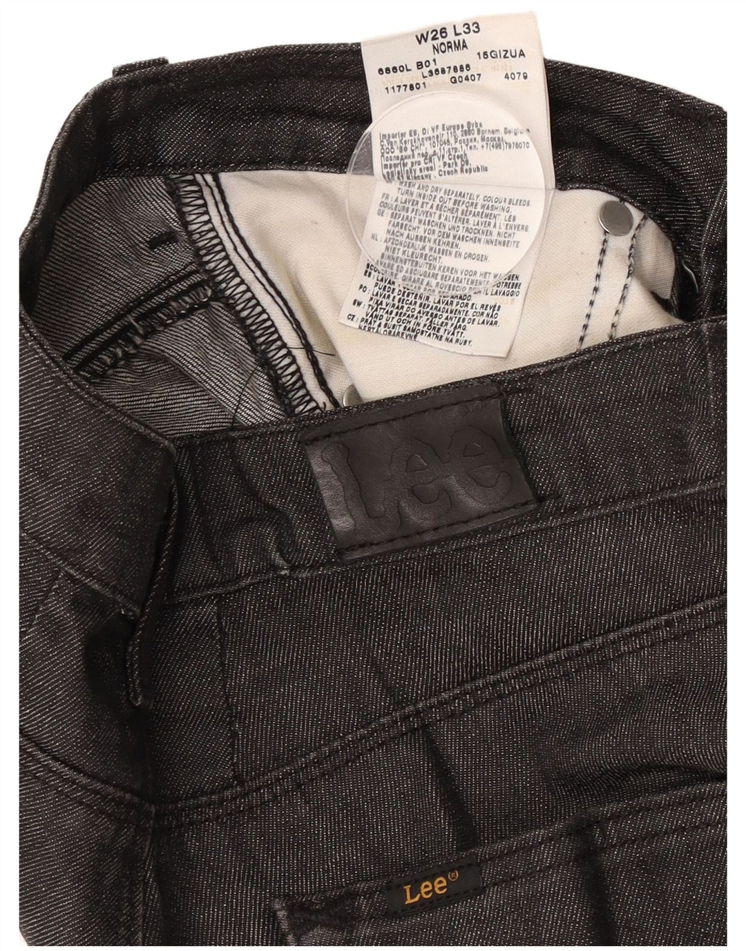 Lee Womens Norma Slim Jeans W26 L27 Algodão Preto