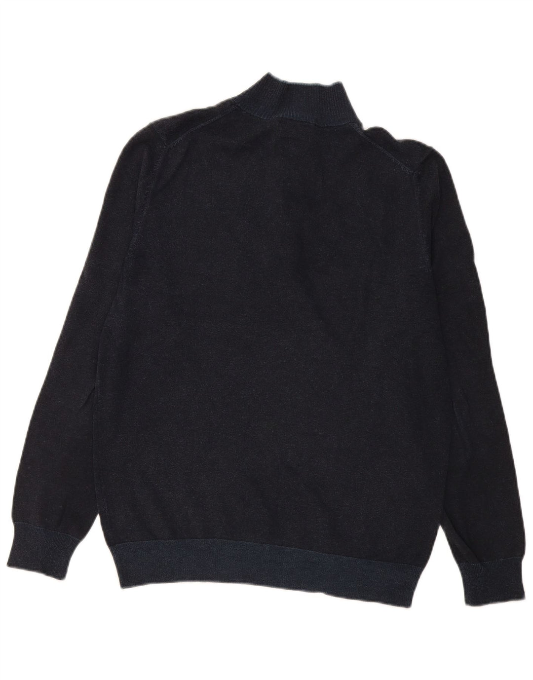 Suéter masculino Massimo Dutti com gola redonda, grande algodão azul marinho