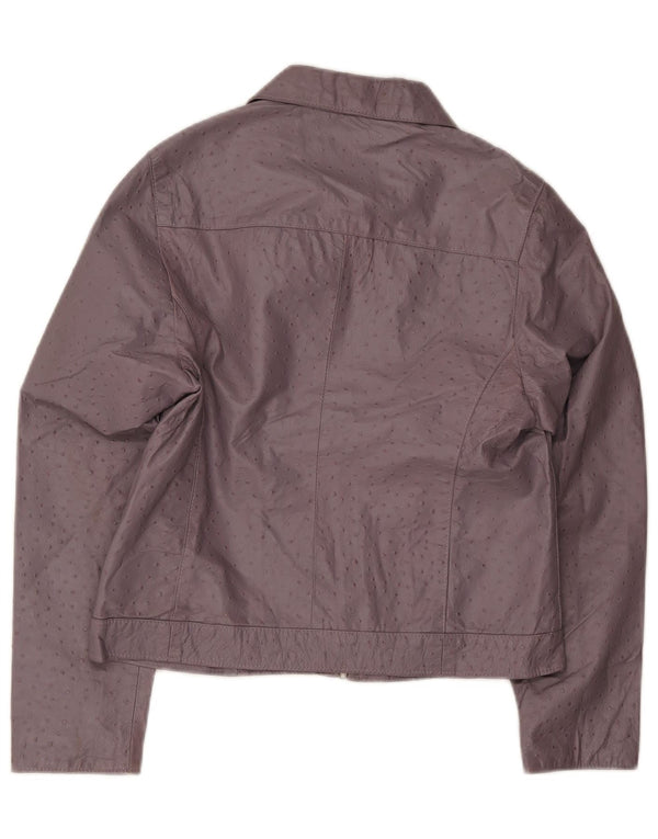 Jaqueta de couro feminina vintage IT 46 grande roxo