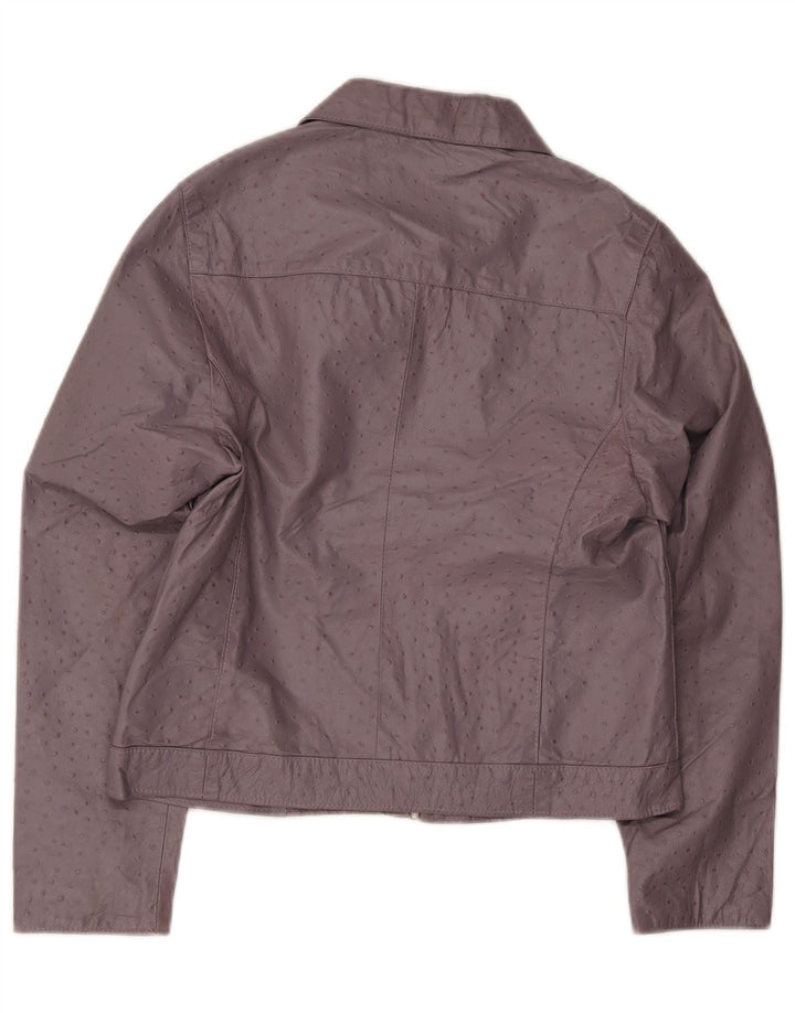 Jaqueta de couro feminina vintage IT 46 grande roxo
