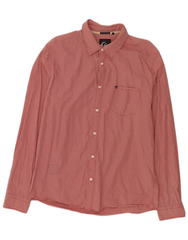 Camisa masculina Quiksilver XL vermelha algodão guingão