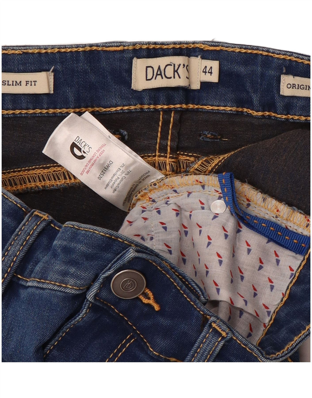 DACK'S Jeans Slim Feminino IT 44 Médio W28 L28 Algodão Azul