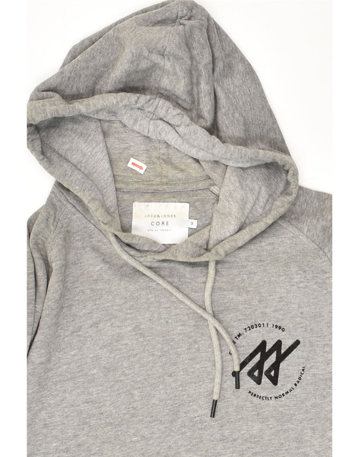 JACK & JONES Mens Graphic Hoodie Jumper Medium Grey Colourblock Cotton | Vintage Jack & Jones | Thrift | Second-Hand Jack & Jones | Used Clothing | Messina Hembry 