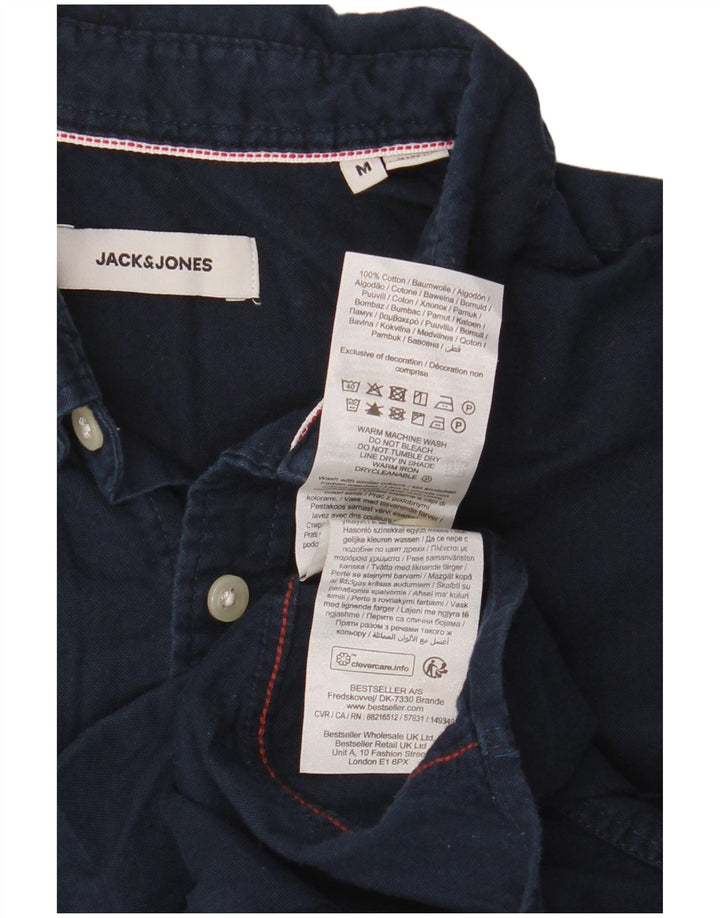 Camisa masculina Jack & Jones média azul marinho algodão