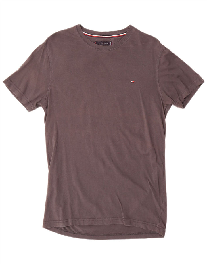 Camiseta masculina Tommy Hilfiger top pequeno algodão cinza