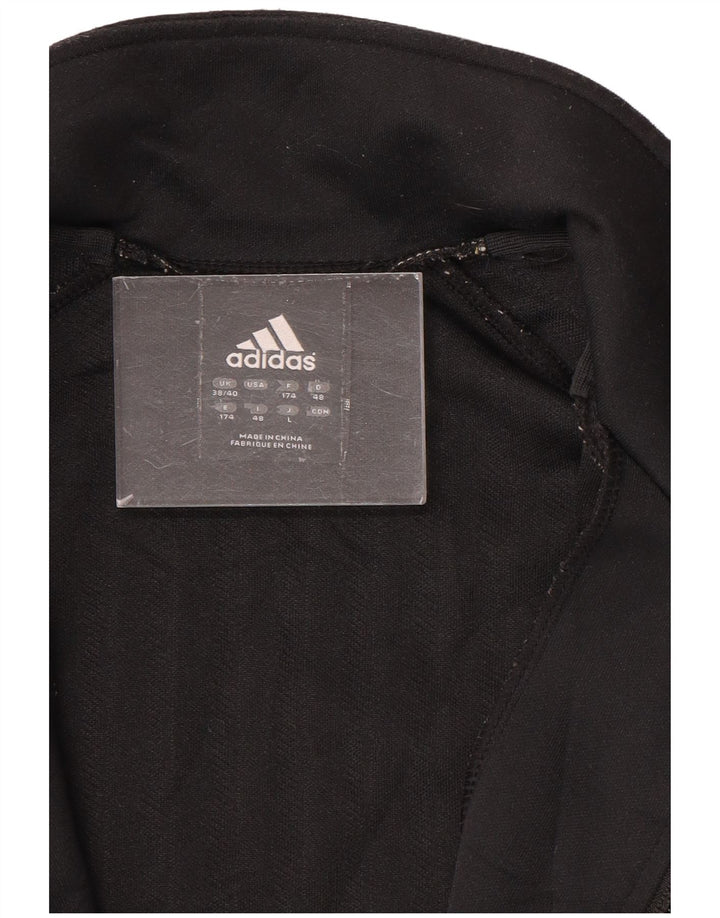 ADIDAS Mens Tracksuit Top Jacket UK 38/40 Médio Preto Listrado
