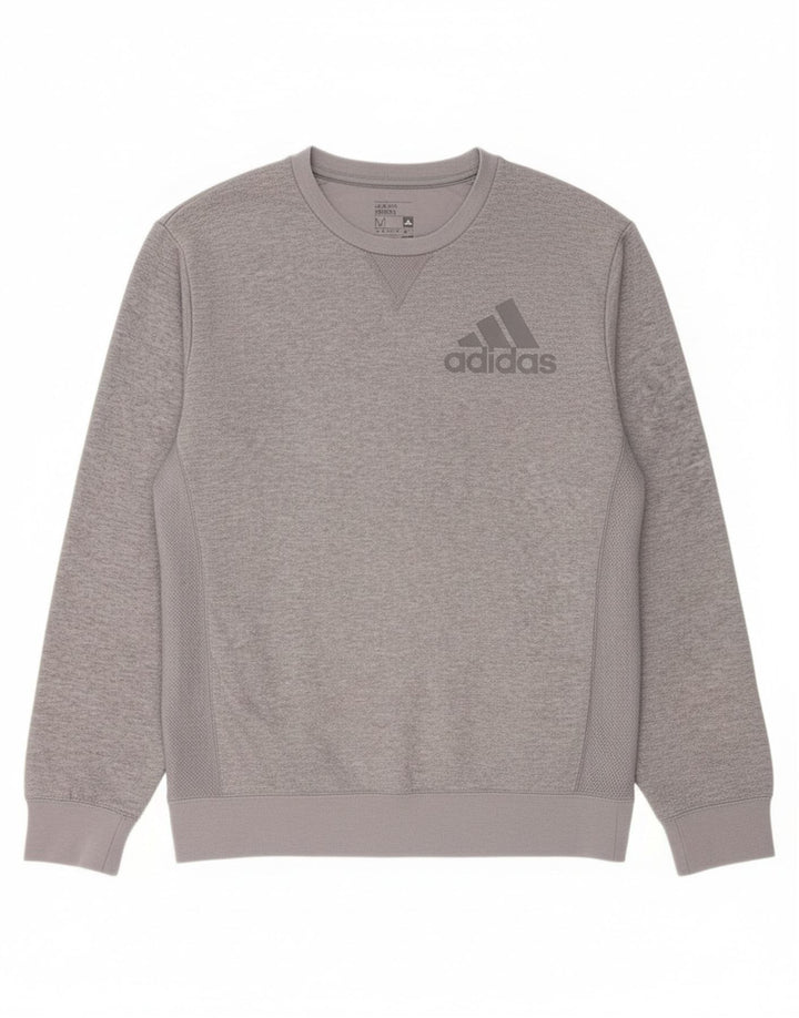 ADIDAS Mens Climalite Sweatshirt Jumper Médio Cinzento Poliéster