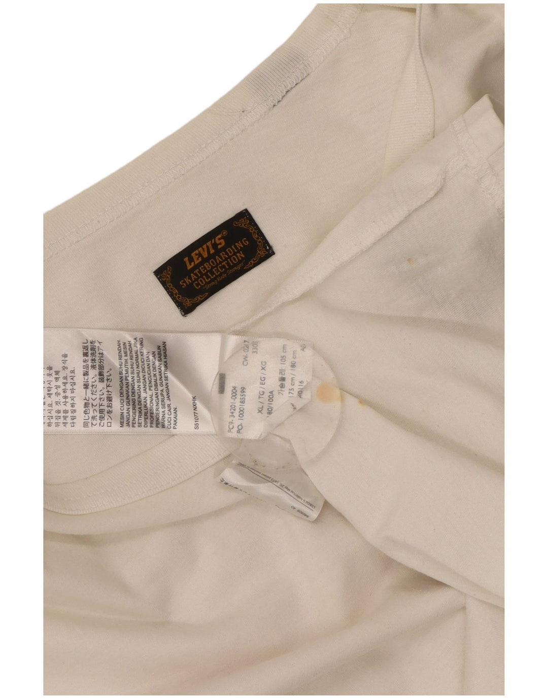 Camiseta gráfica masculina Levi's Top XL algodão branco